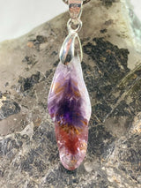 High Quality Cocaxinite in Purple Amethyst and Silver Pendant