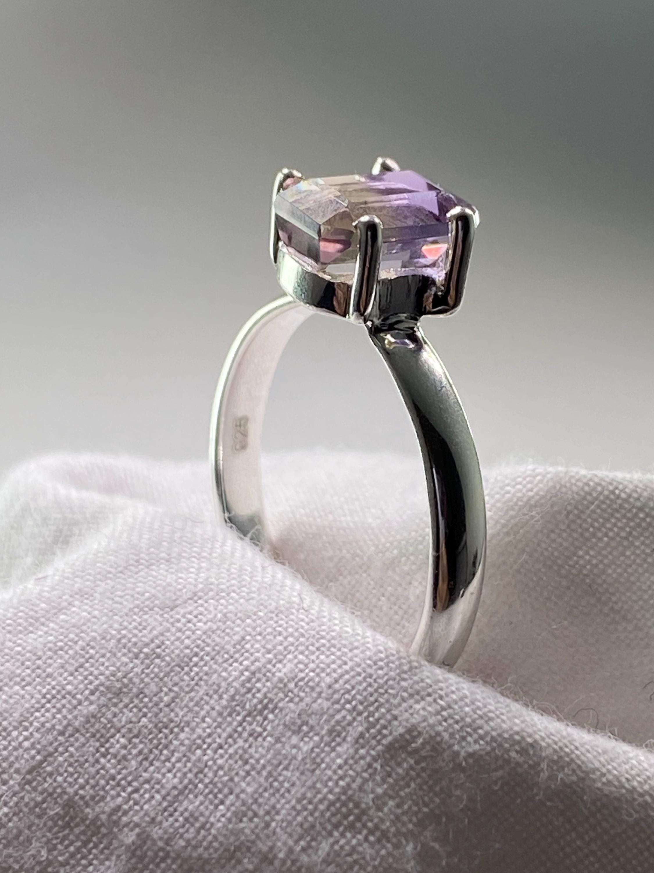 Natural Ametrine 925 Silver Ring
