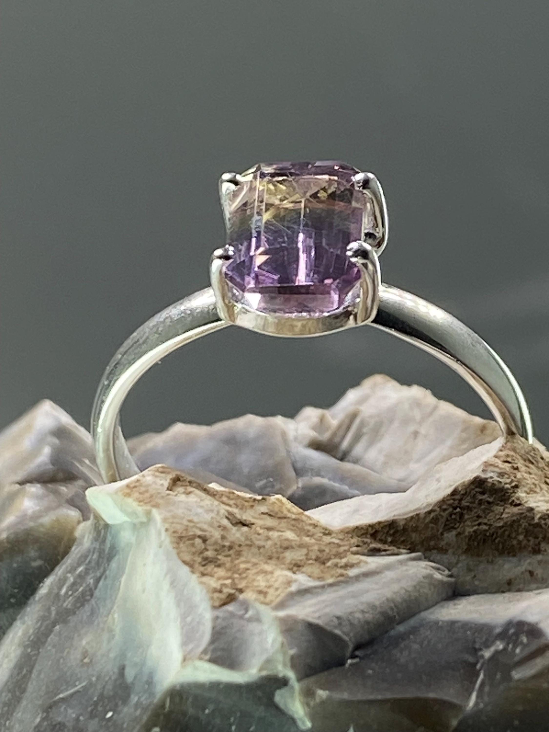 Natural Ametrine 925 Silver Ring