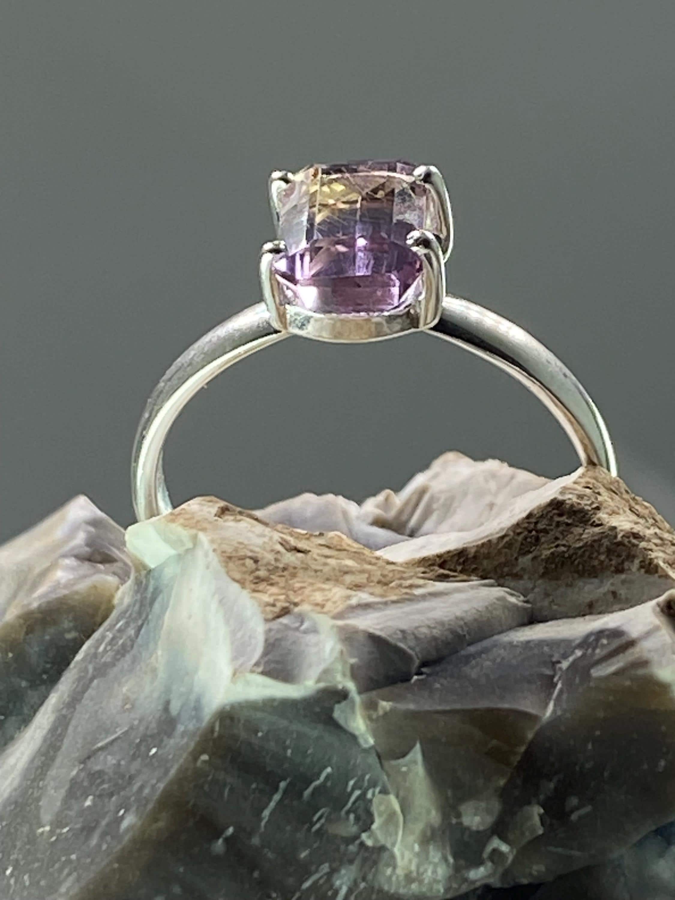 Natural Ametrine 925 Silver Ring