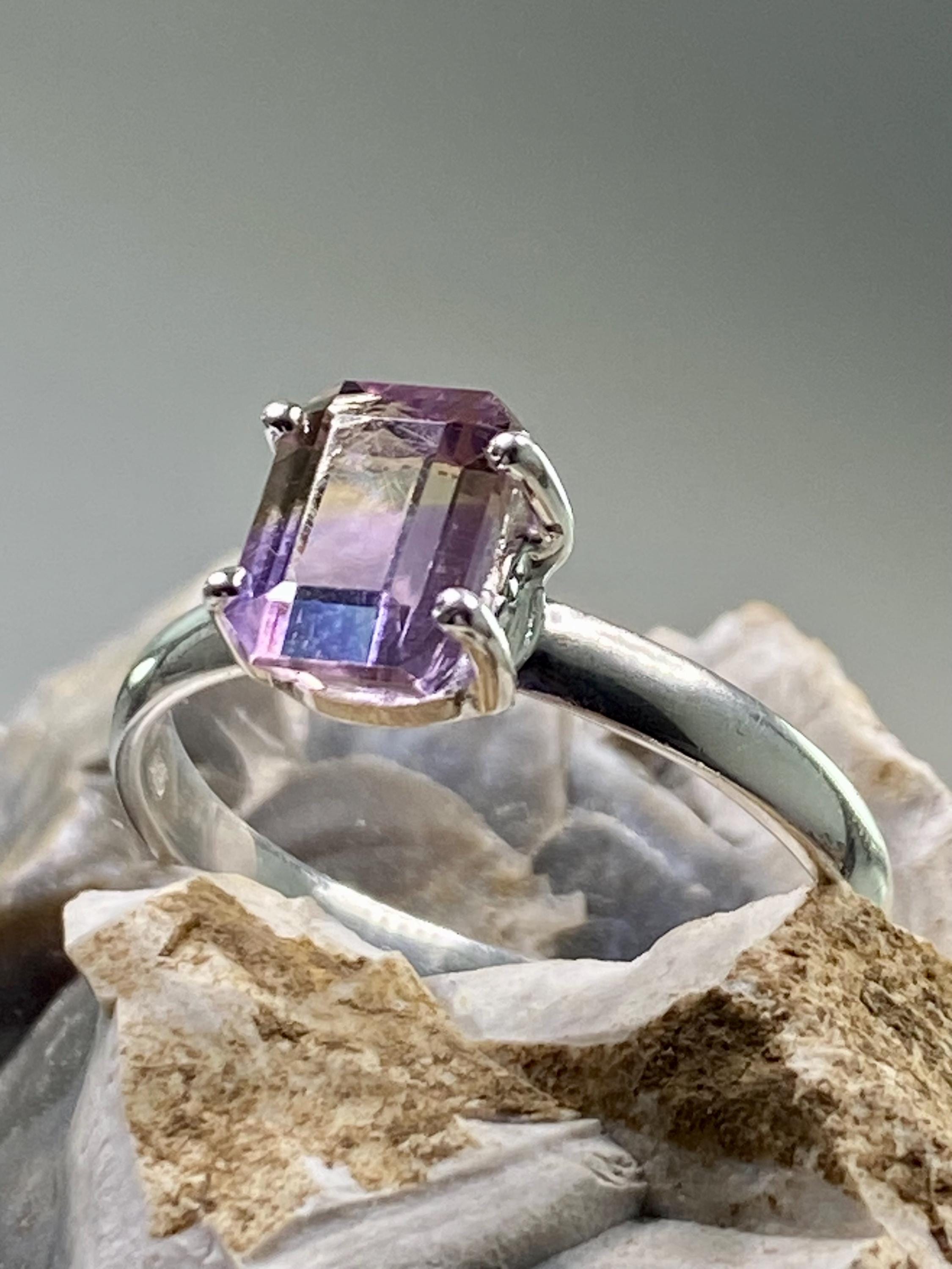 Natural Ametrine 925 Silver Ring