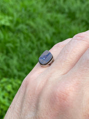 A Natural Australian Boulder Opal and Silver Ring