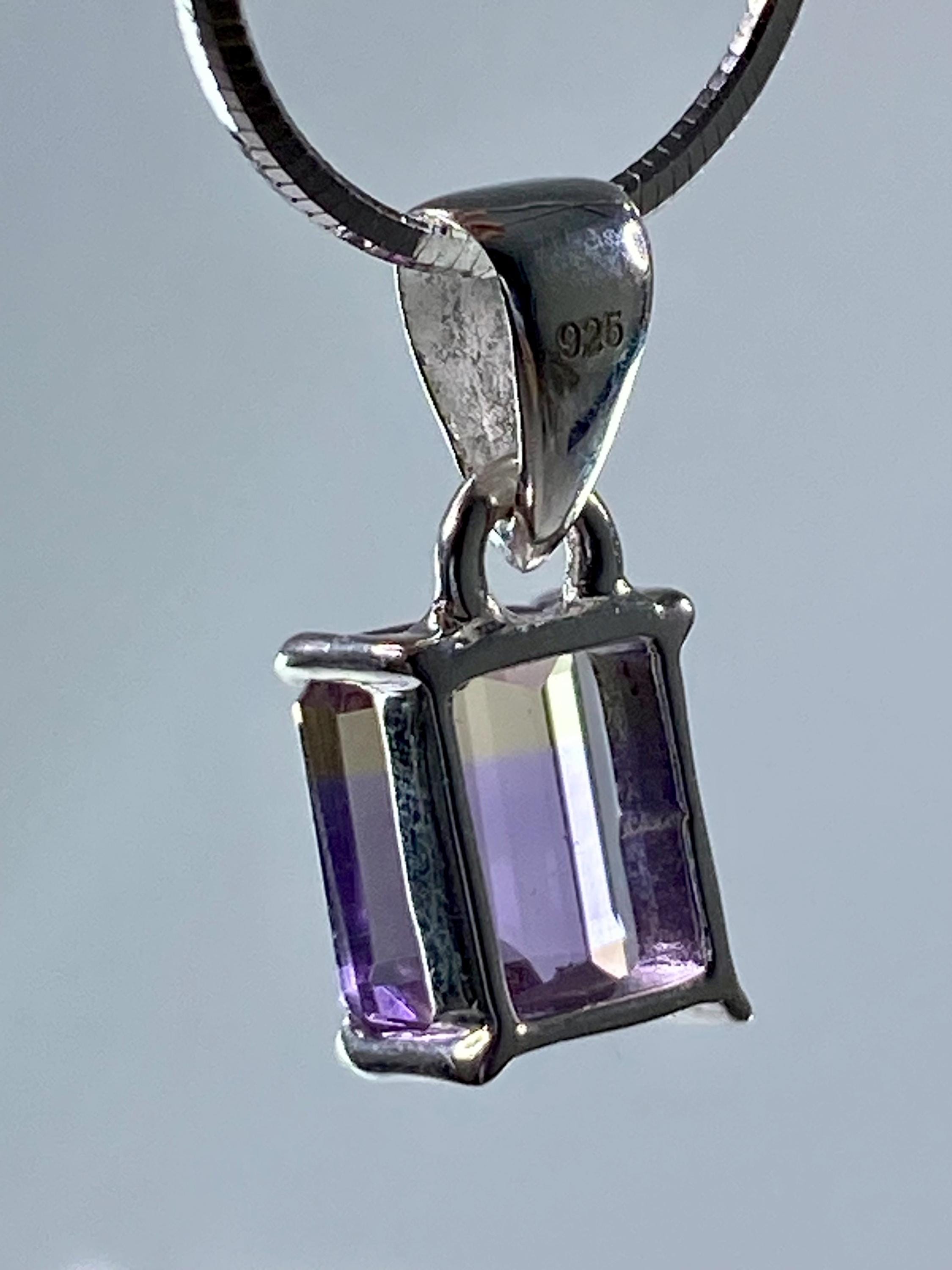 Natural Ametrine 925 Silver Pendant Necklace