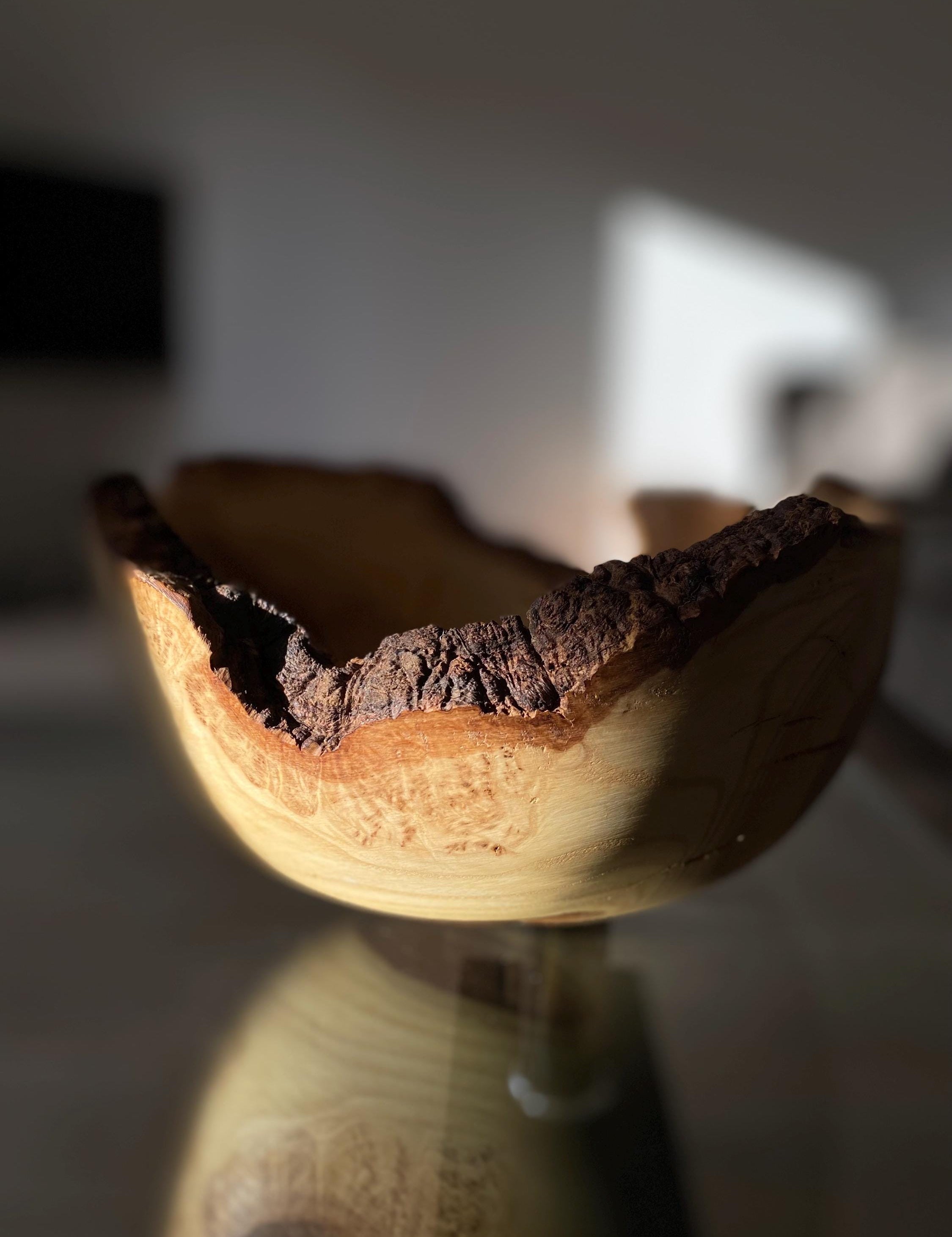Solid Scandinavian Ash Wood Bowl Vase