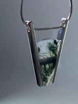 Moss Agate Silver Pendant