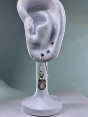 Natural Morganite and Sterling Silver Drop Earrings