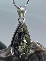Pyrite Drusy/Druzy Silver Pendant
