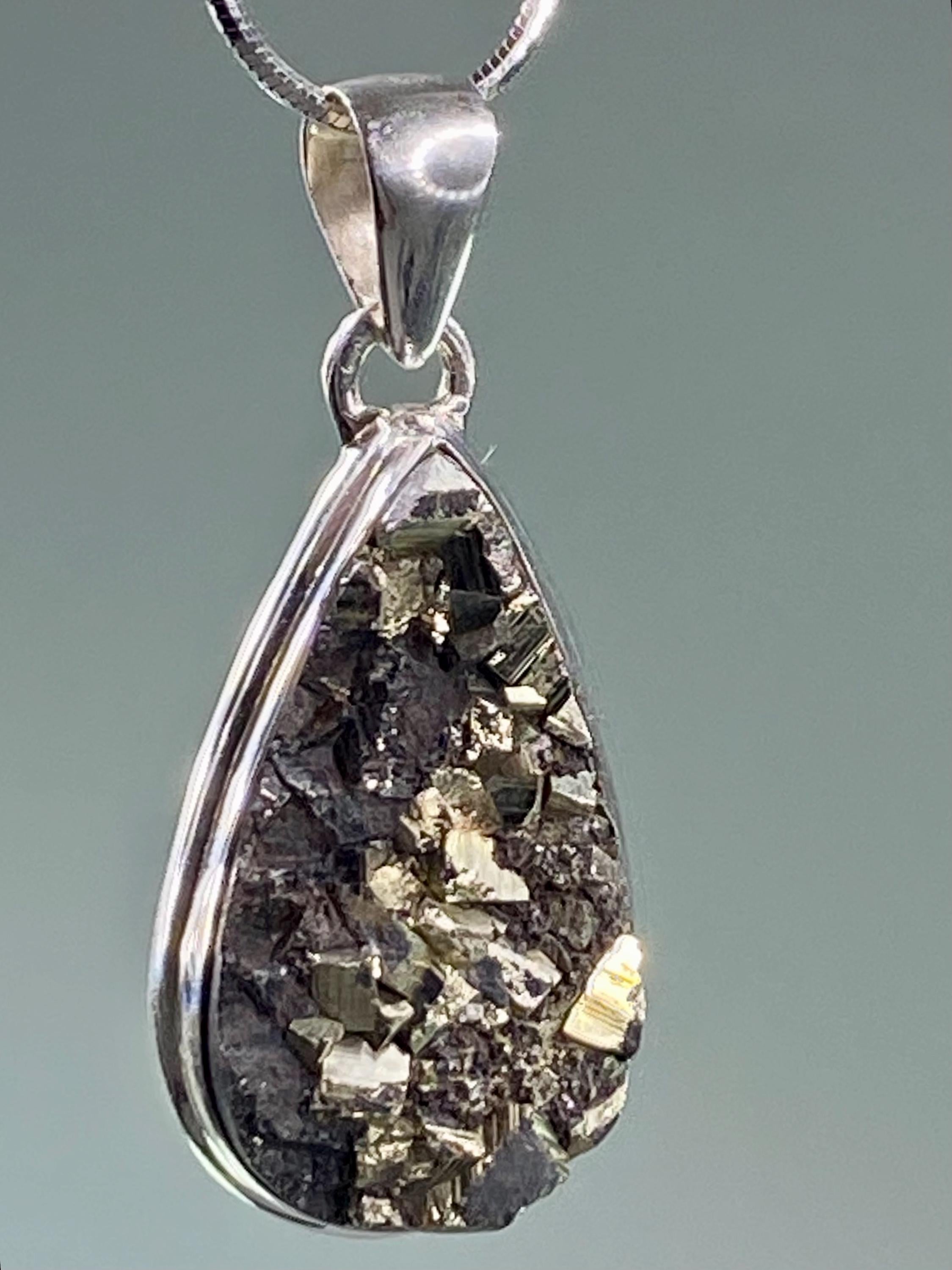 Pyrite Drusy/Druzy Silver Pendant