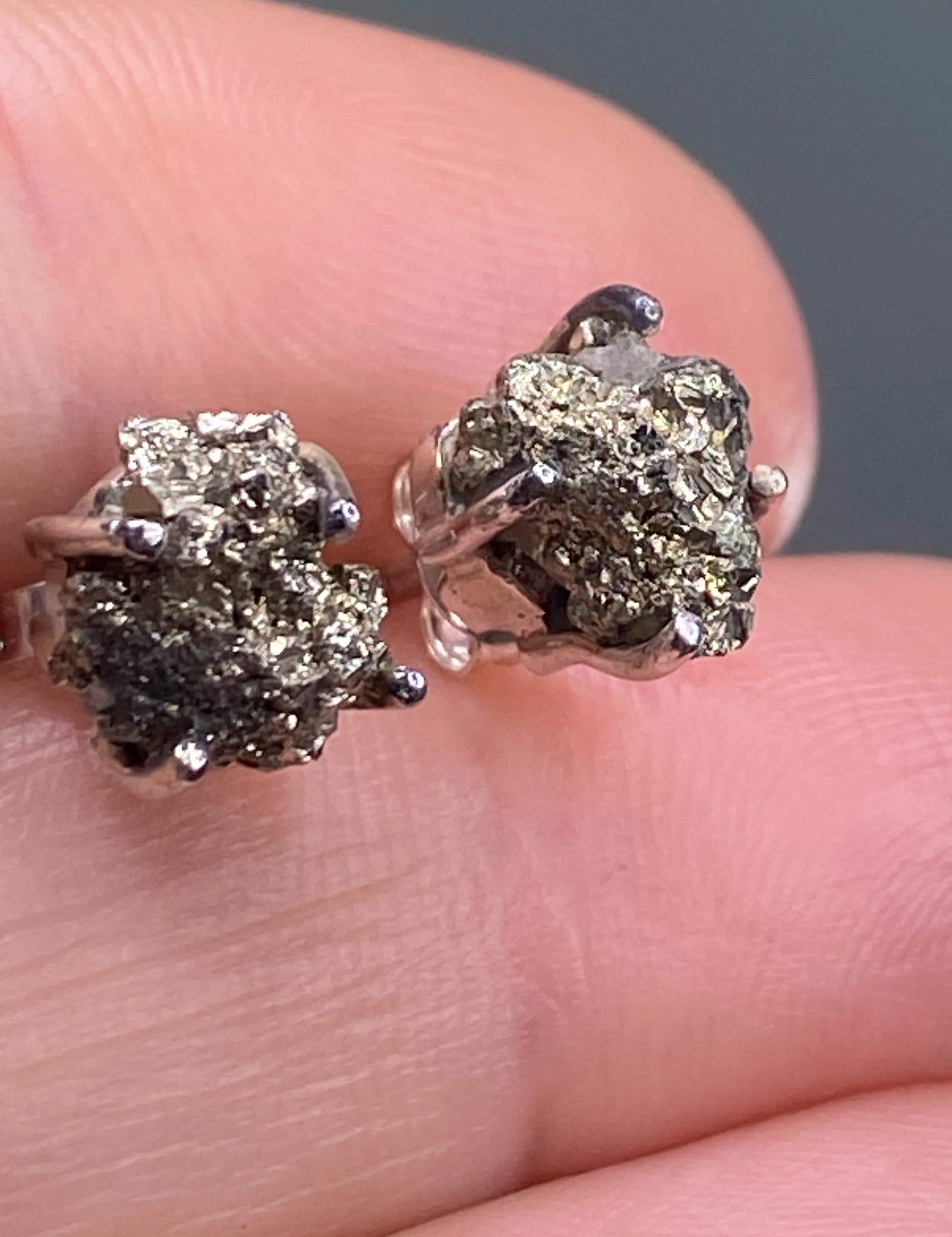 Druzy Silver Stud Earrings