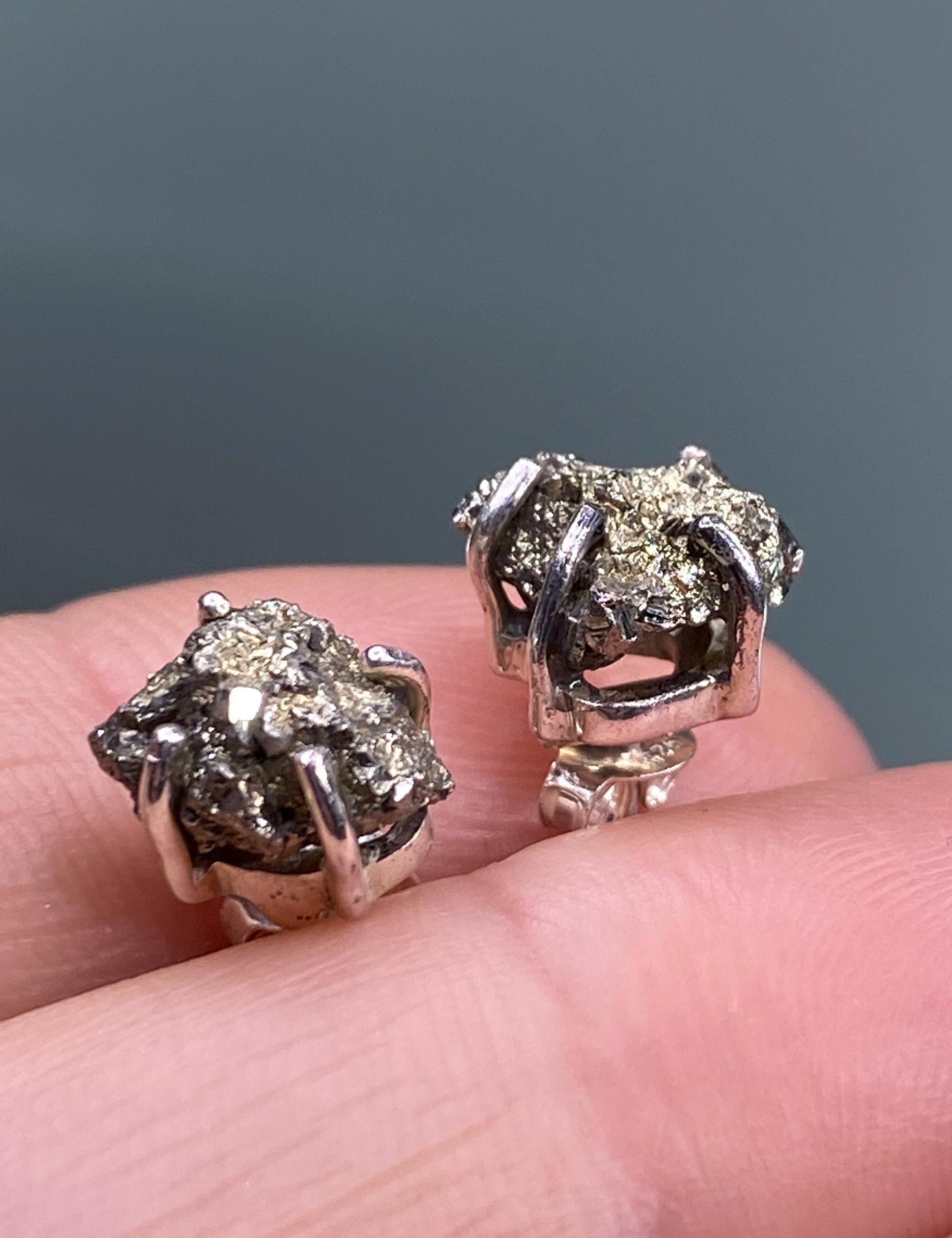 Druzy Silver Stud Earrings