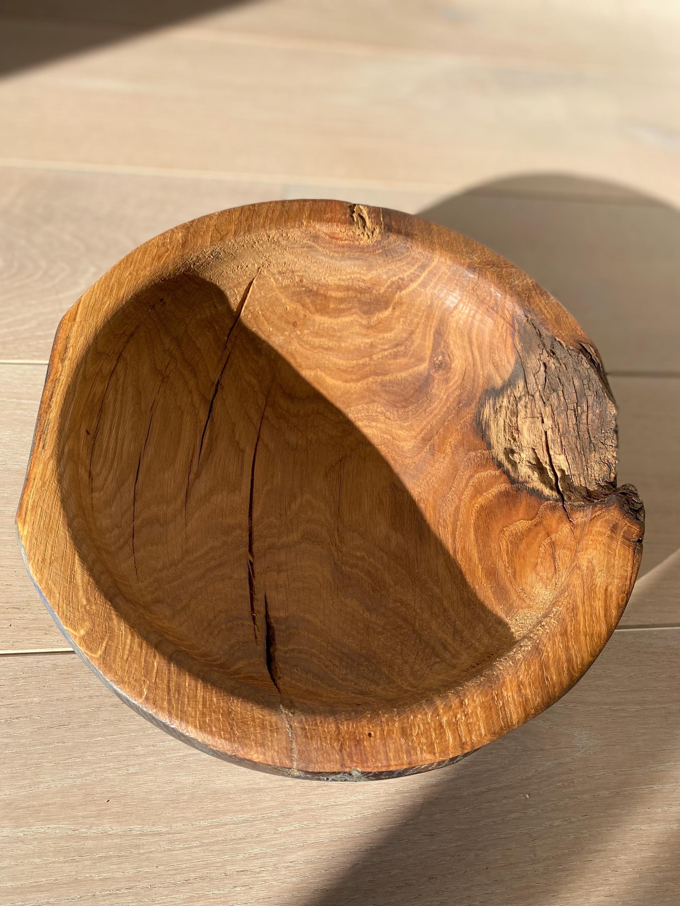 Oak Wood Bowl Vase