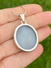 Golden Window Druzy Silver Pendant