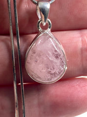 Natural Morganite and Sterling Silver Pendant