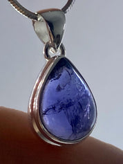 Natural Iolite or Lolite Silver Pendant