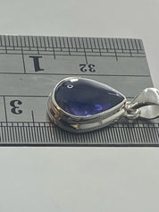 Natural Iolite or Lolite Silver Pendant