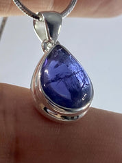 Natural Iolite or Lolite Silver Pendant