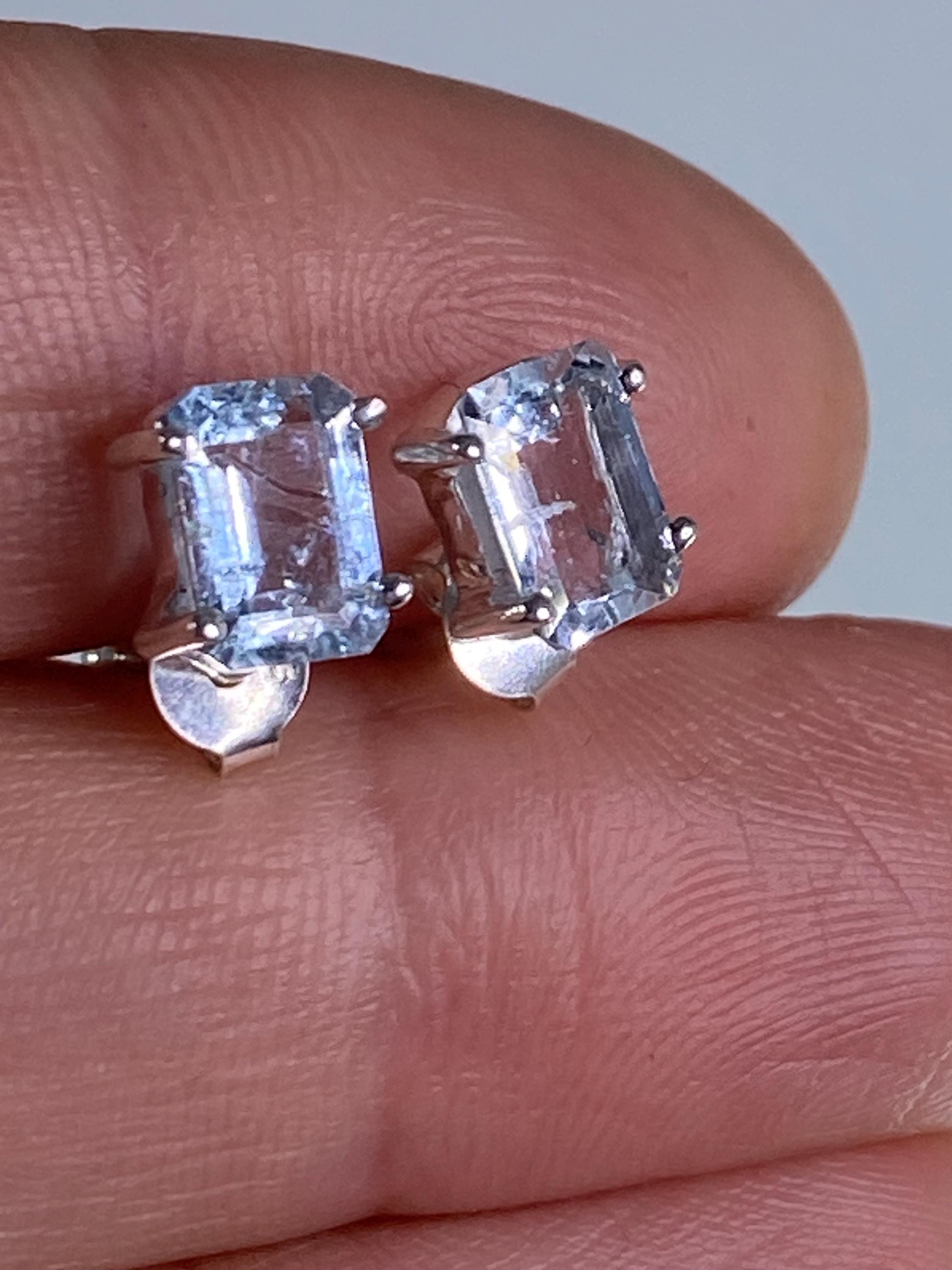 Aquamarine and Silver Earrings