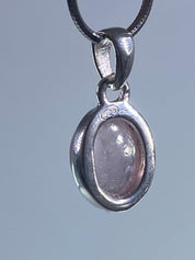 Natural Morganite and Sterling Silver Pendant