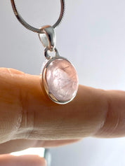 Natural Morganite and Sterling Silver Pendant