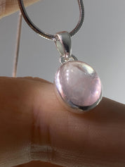 Natural Morganite and Sterling Silver Pendant