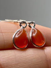 Natural Carnelian and Silver Earrings