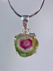 The Perfect Watermelon Tourmaline and Silver pendant