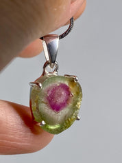 The Perfect Watermelon Tourmaline and Silver pendant