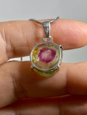 The Perfect Watermelon Tourmaline and Silver pendant