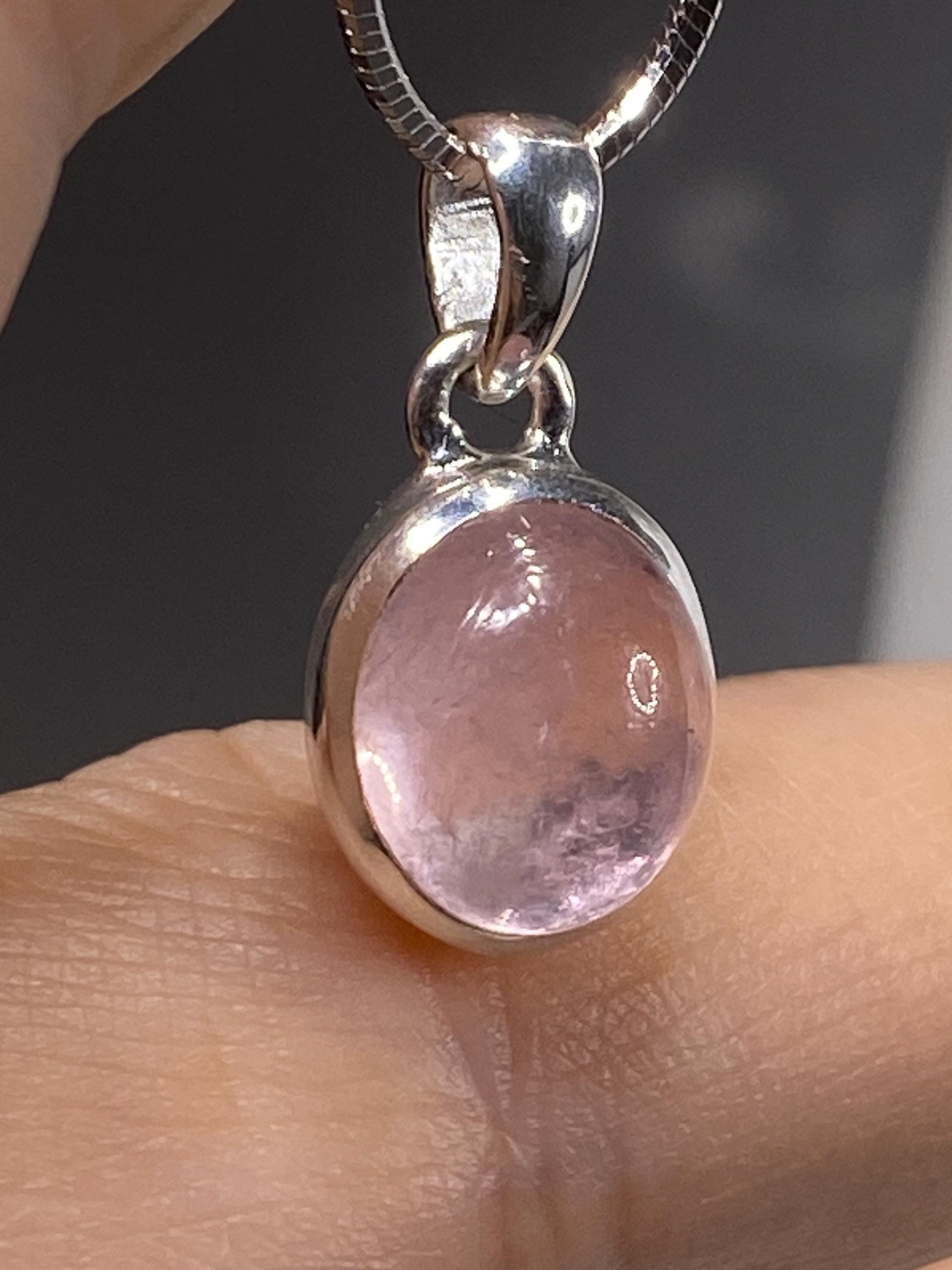 Natural Morganite and Sterling Silver Pendant