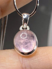 Natural Morganite and Sterling Silver Pendant