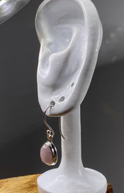 Natural Oval Kunzite Sterling Silver Dangle earrings