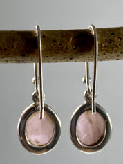 Natural Oval Kunzite Sterling Silver Dangle earrings