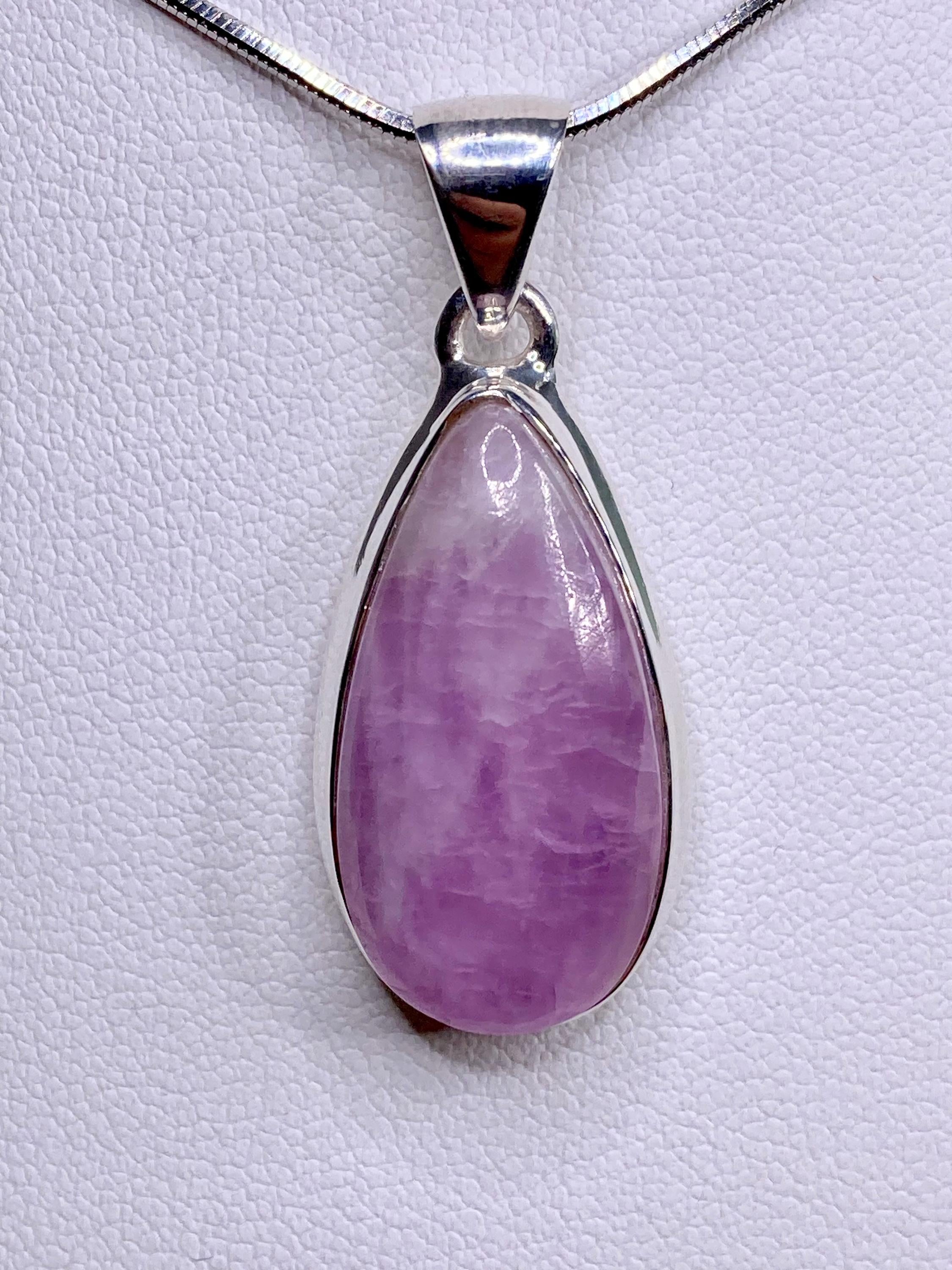 Kunzite Silver Pendant