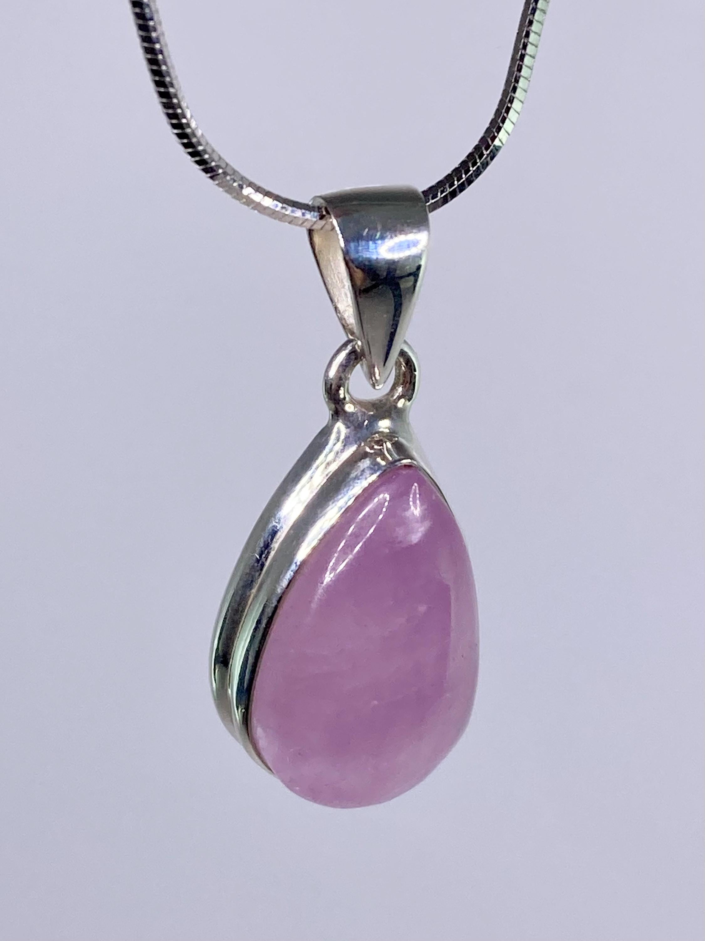 Natural Kunzite Silver Pendant