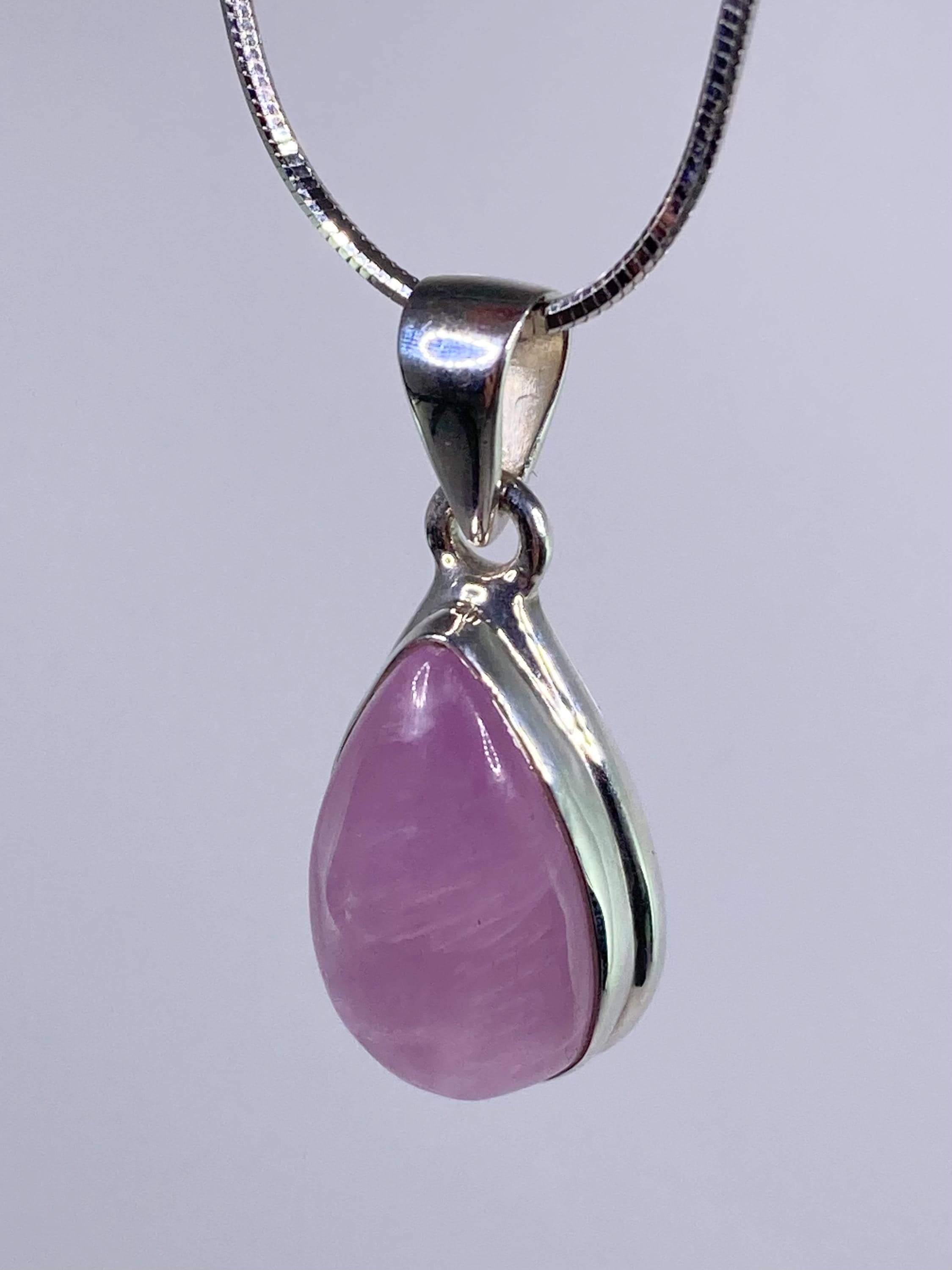 Natural Kunzite Silver Pendant