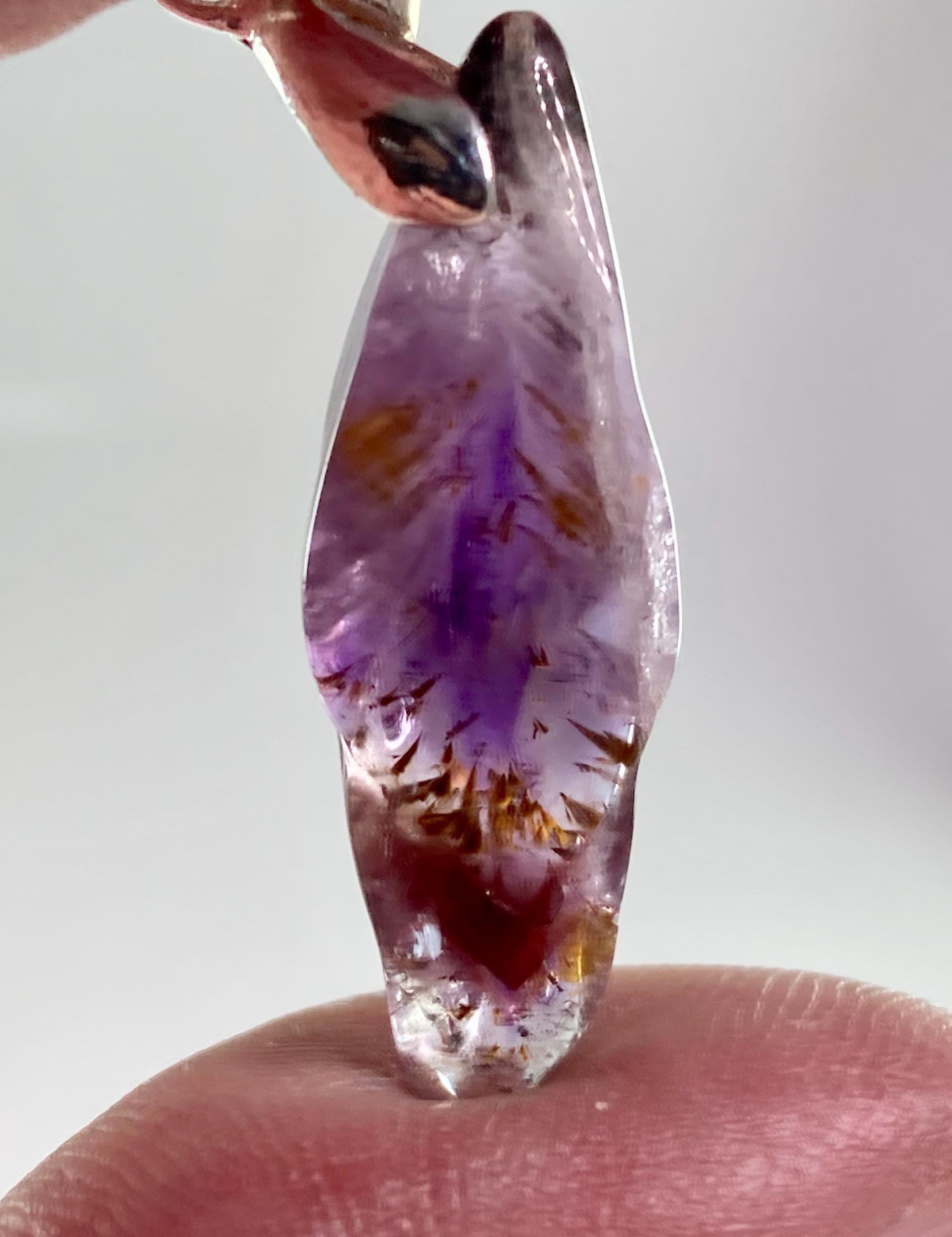 High Quality Cocaxinite in Purple Amethyst and Silver Pendant
