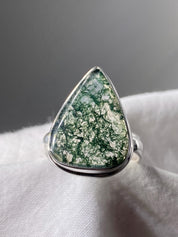 Moss Agate and Silver Ring