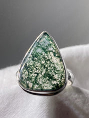 Moss Agate and Silver Ring