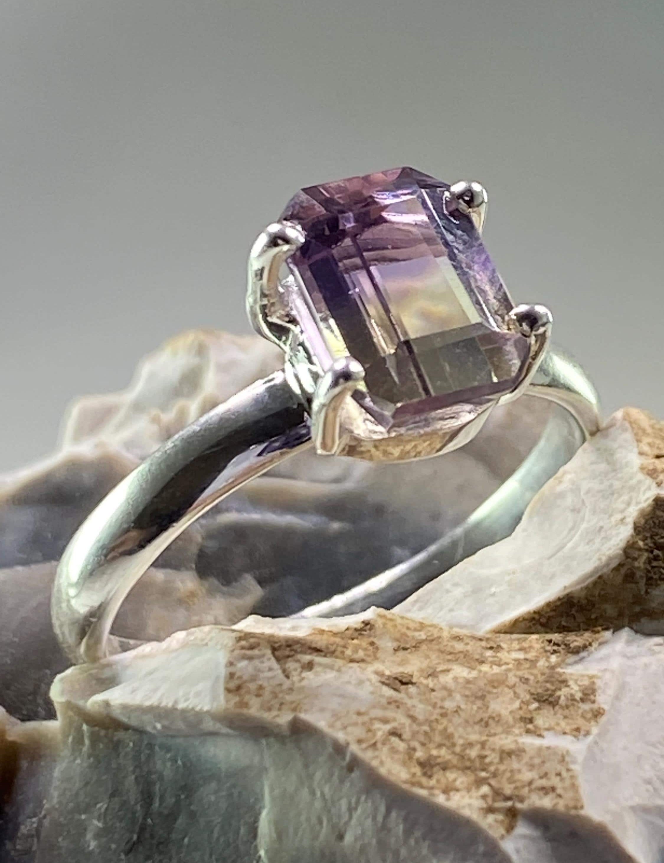 Natural Ametrine 925 Silver Ring