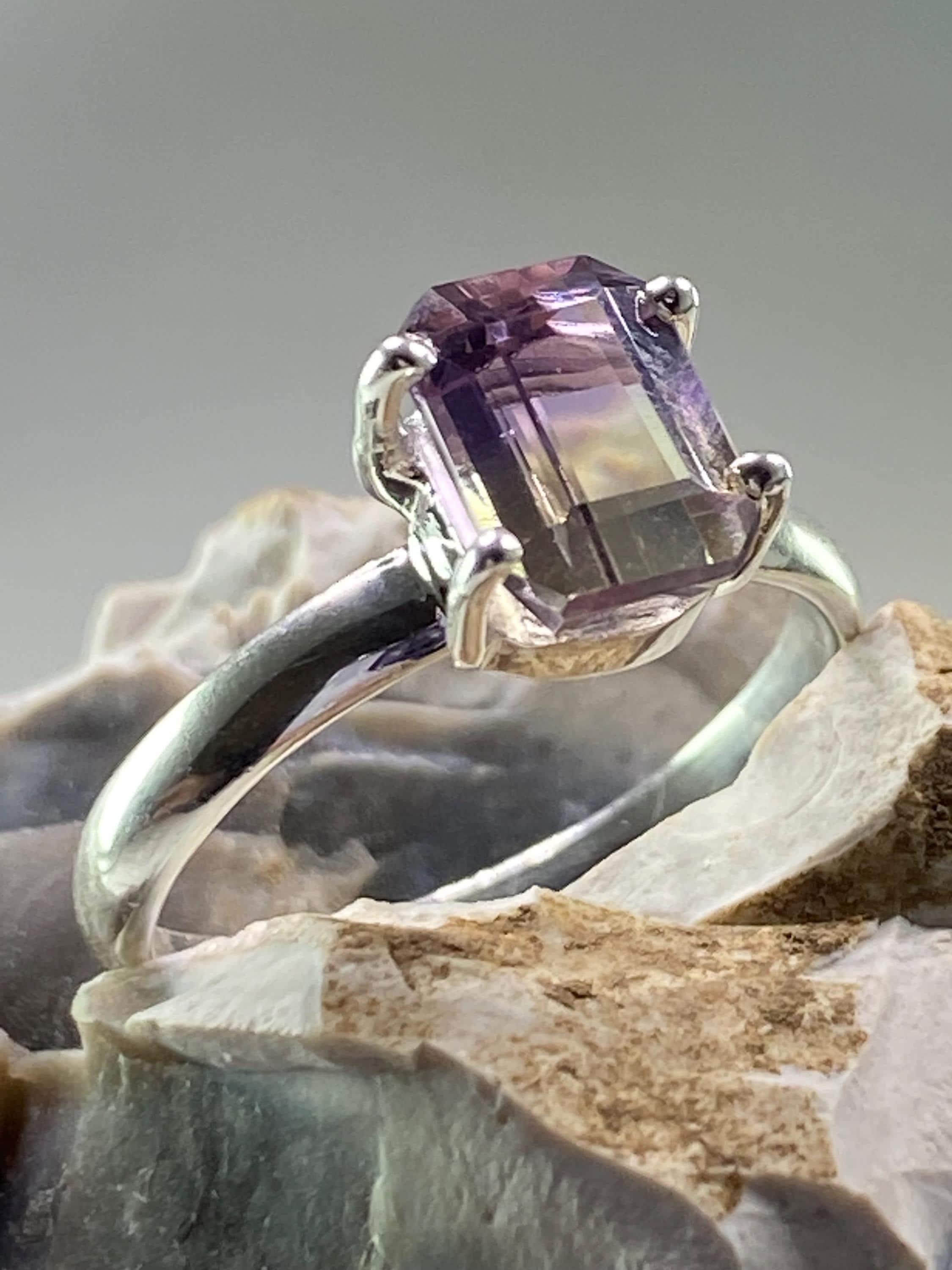 Natural Ametrine 925 Silver Ring
