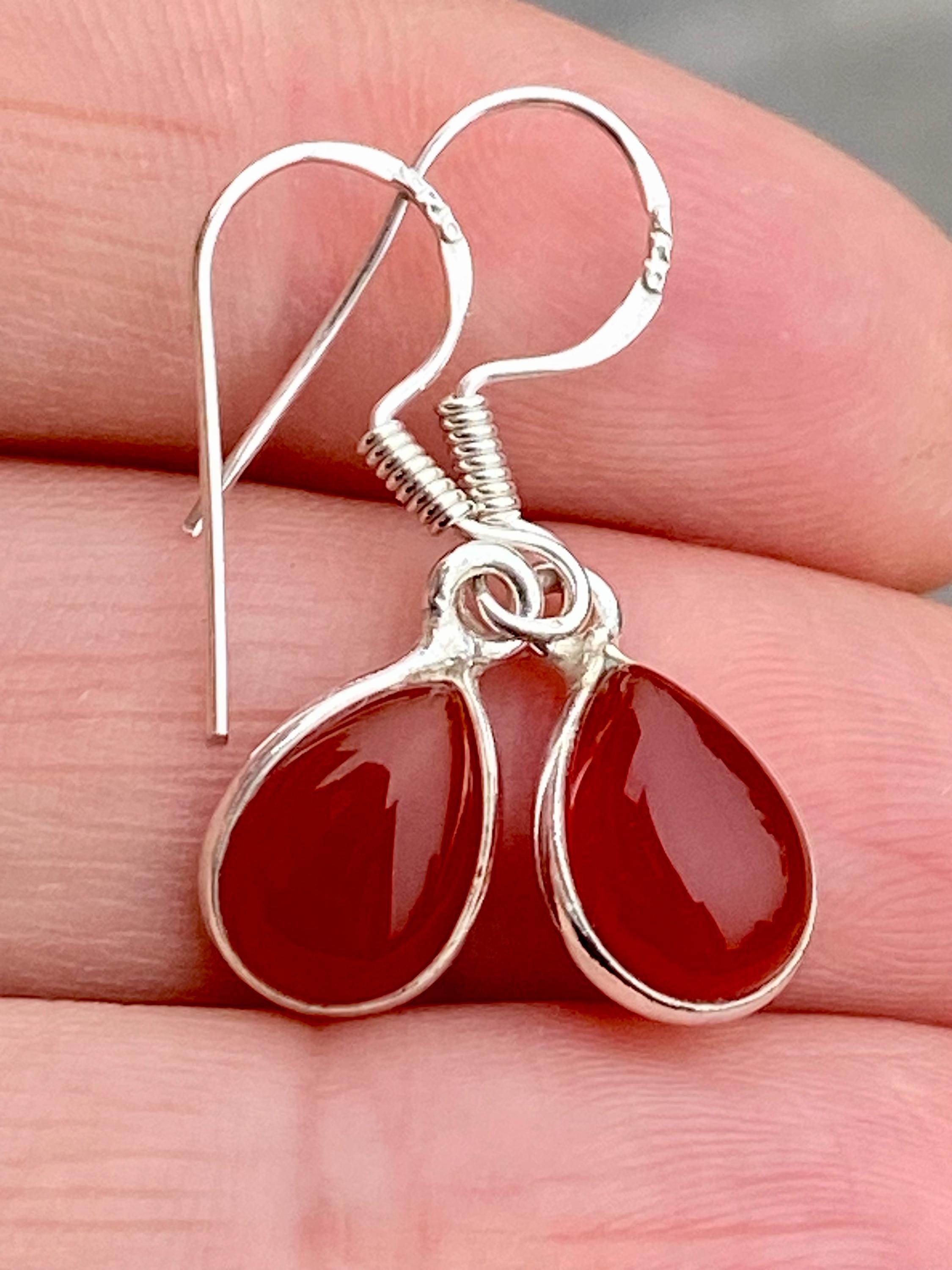 Carnelian and Silver Earrings