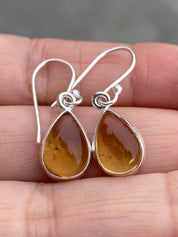 Citrine and Sterling Silver Dangle Earrings