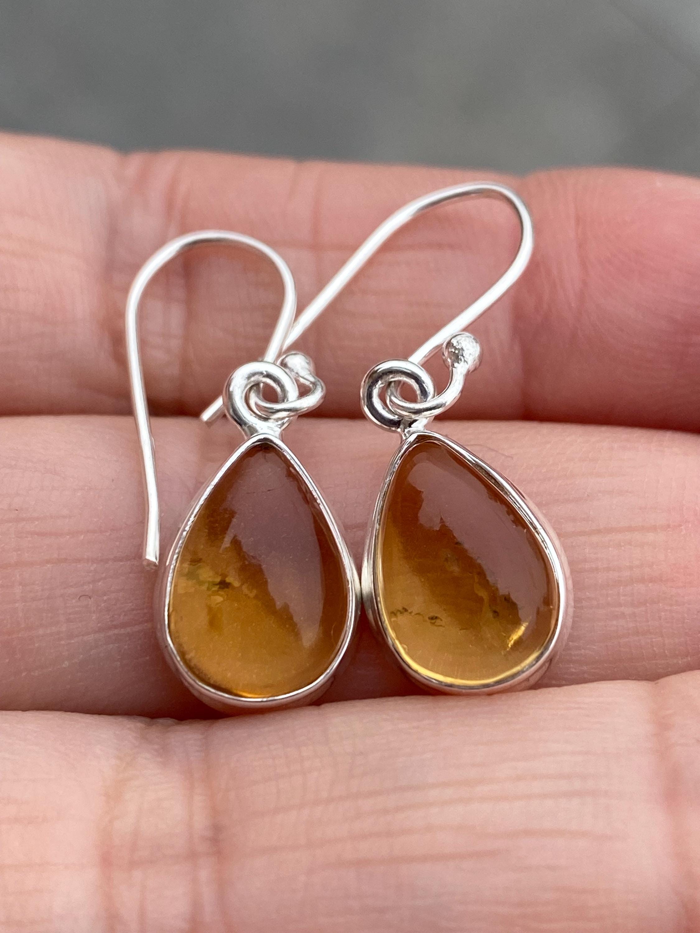 Citrine and Sterling Silver Dangle Earrings
