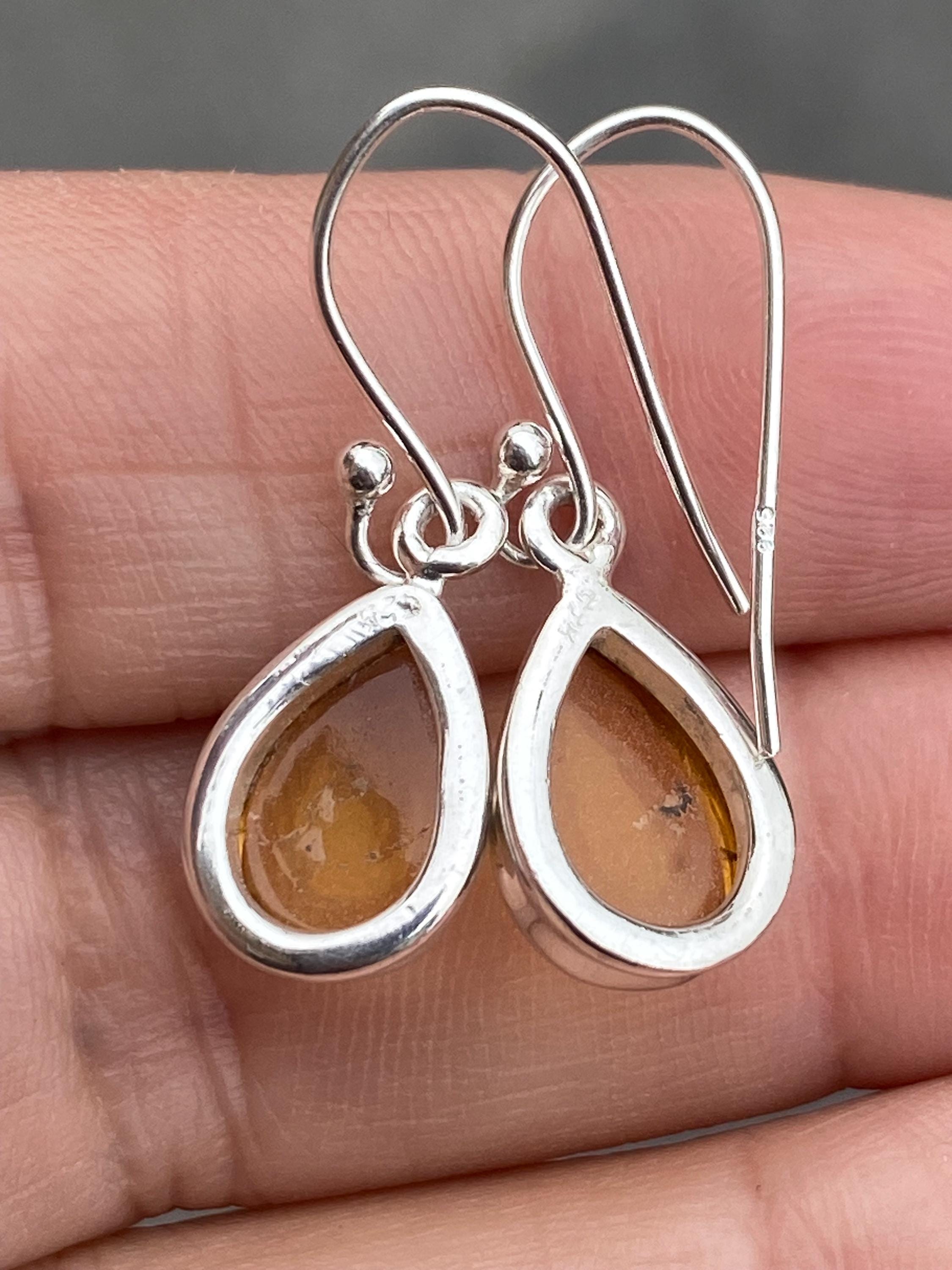 Citrine and Sterling Silver Dangle Earrings