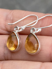 Citrine and Sterling Silver Dangle Earrings