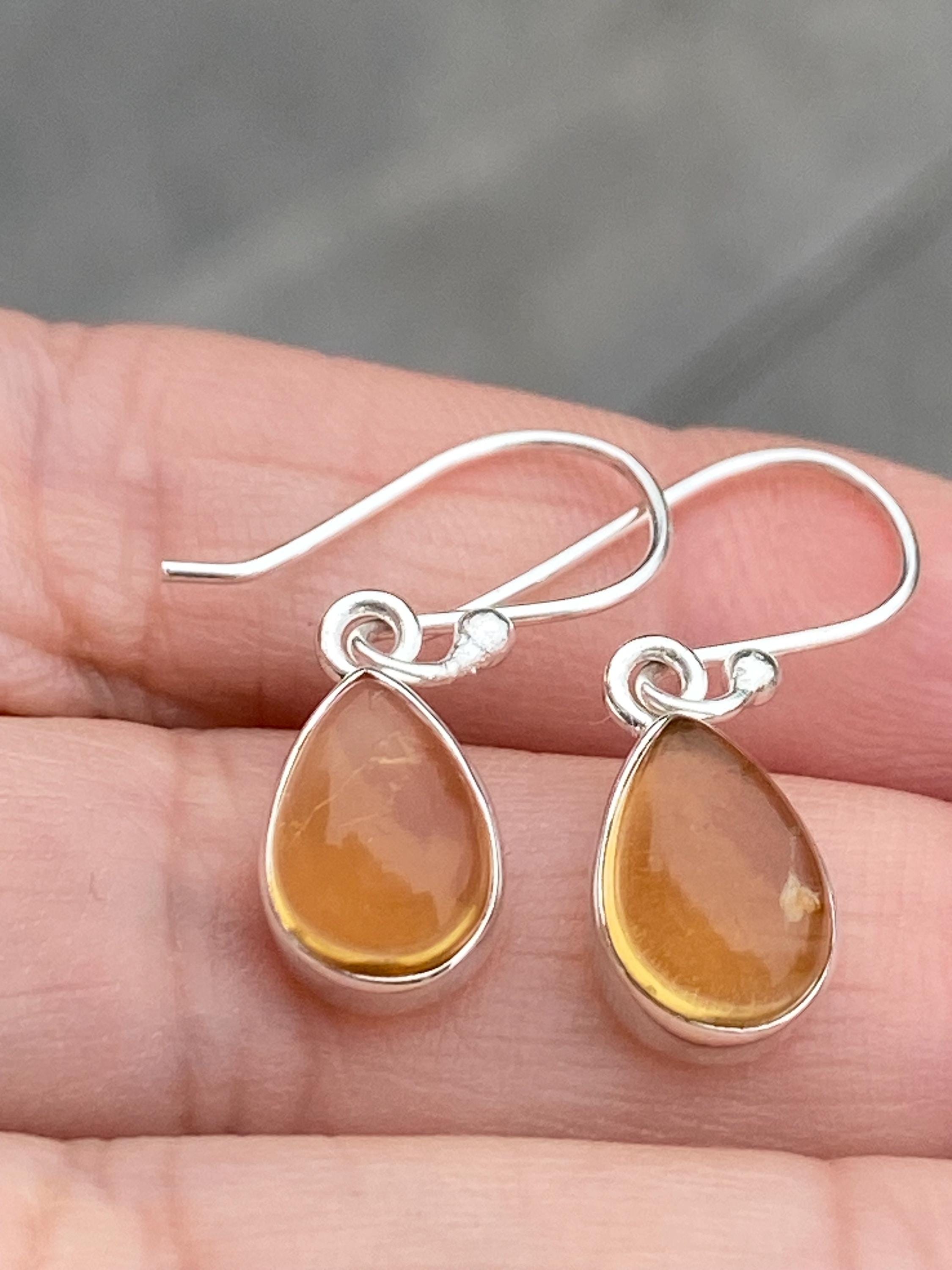 Citrine and Sterling Silver Dangle Earrings