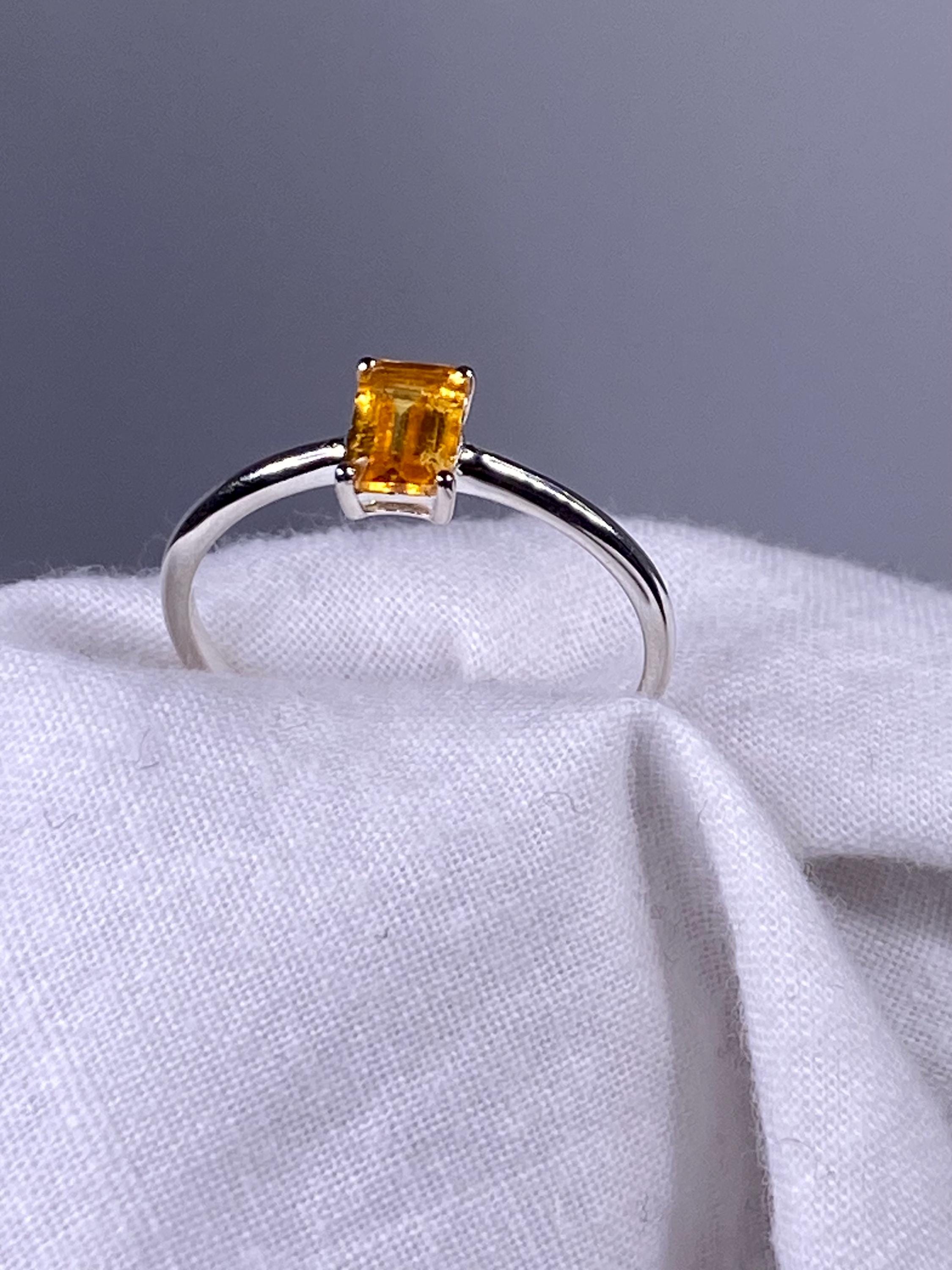 Mandarin Spessartite Garnet and Silver Ring