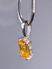 Mandarin Spessartite Garnet and Silver Pendant