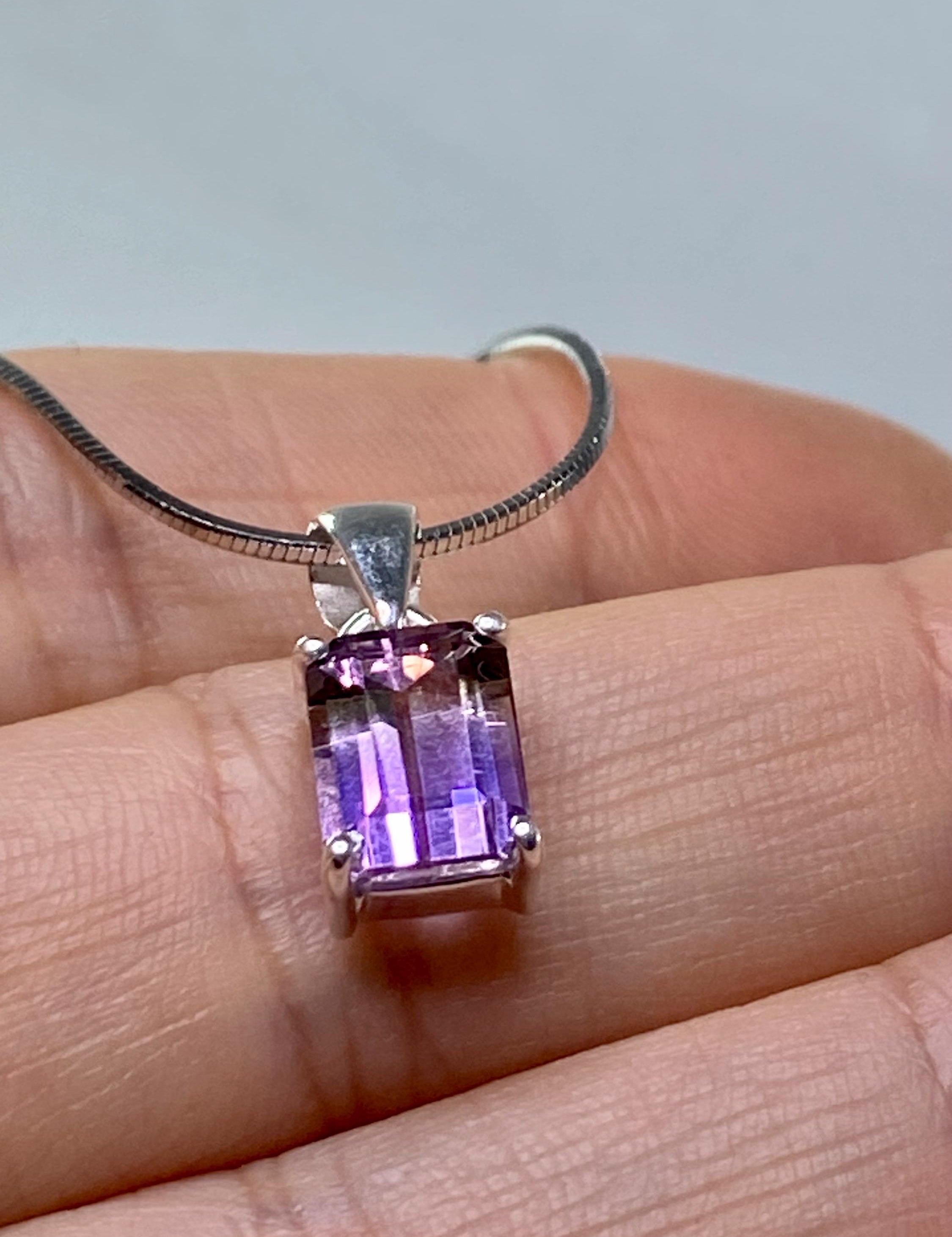 Natural Ametrine 925 Silver Pendant Necklace