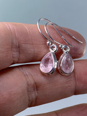 Natural Morganite and Sterling Silver Drop Earrings